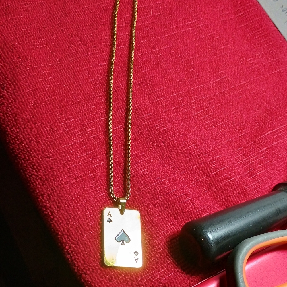 Gold Ace of Spades Pendant Necklace